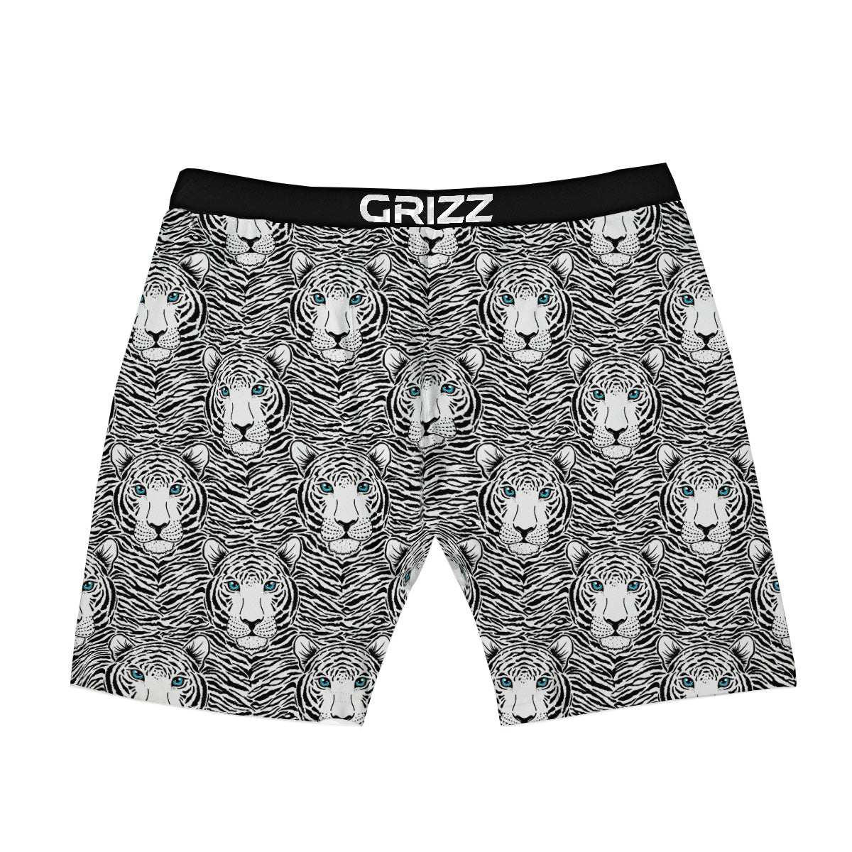 Tiger Head Striped Print Pattern Boxer Briefs-grizzshop