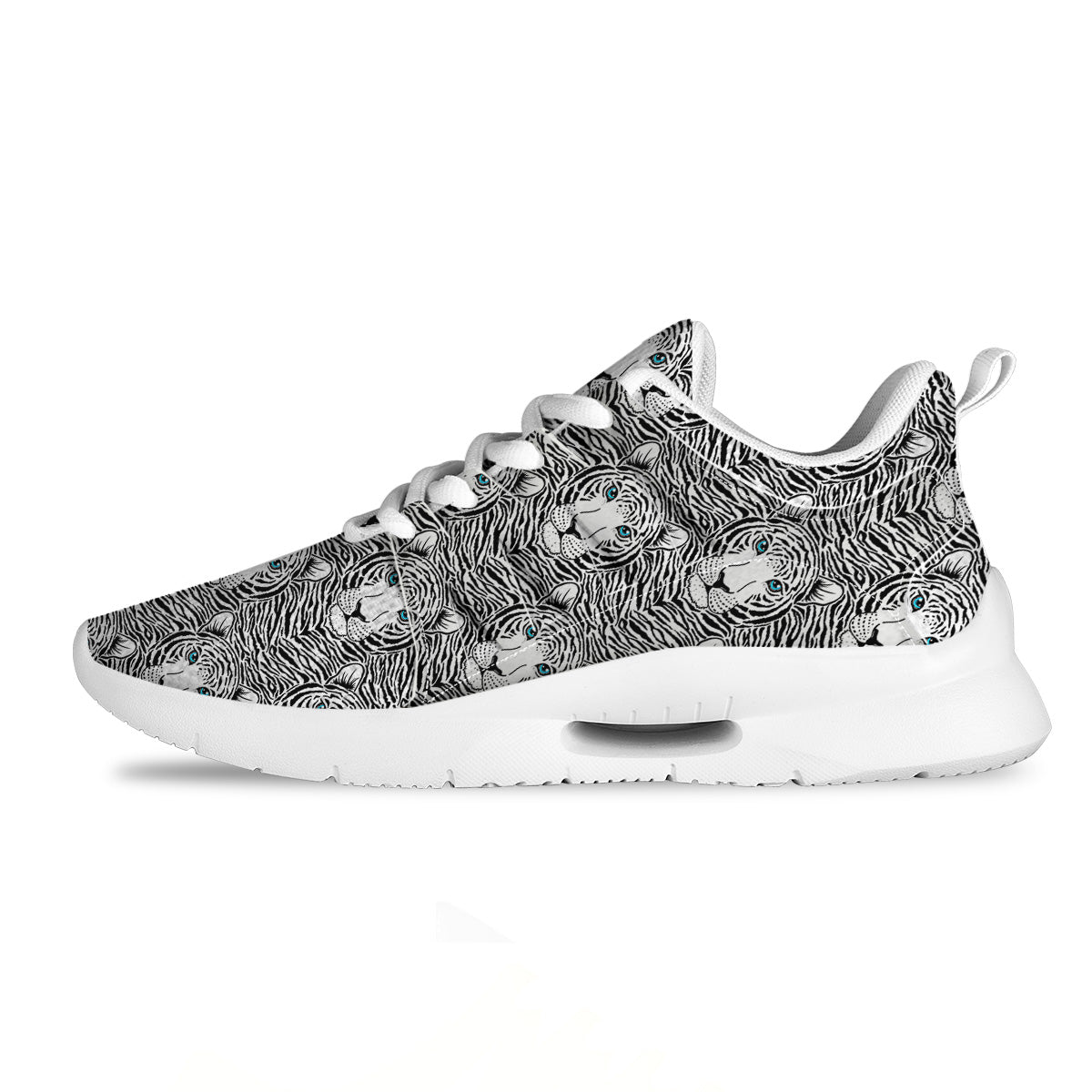 Tiger Head Striped Print Pattern Tennis Shoes-grizzshop