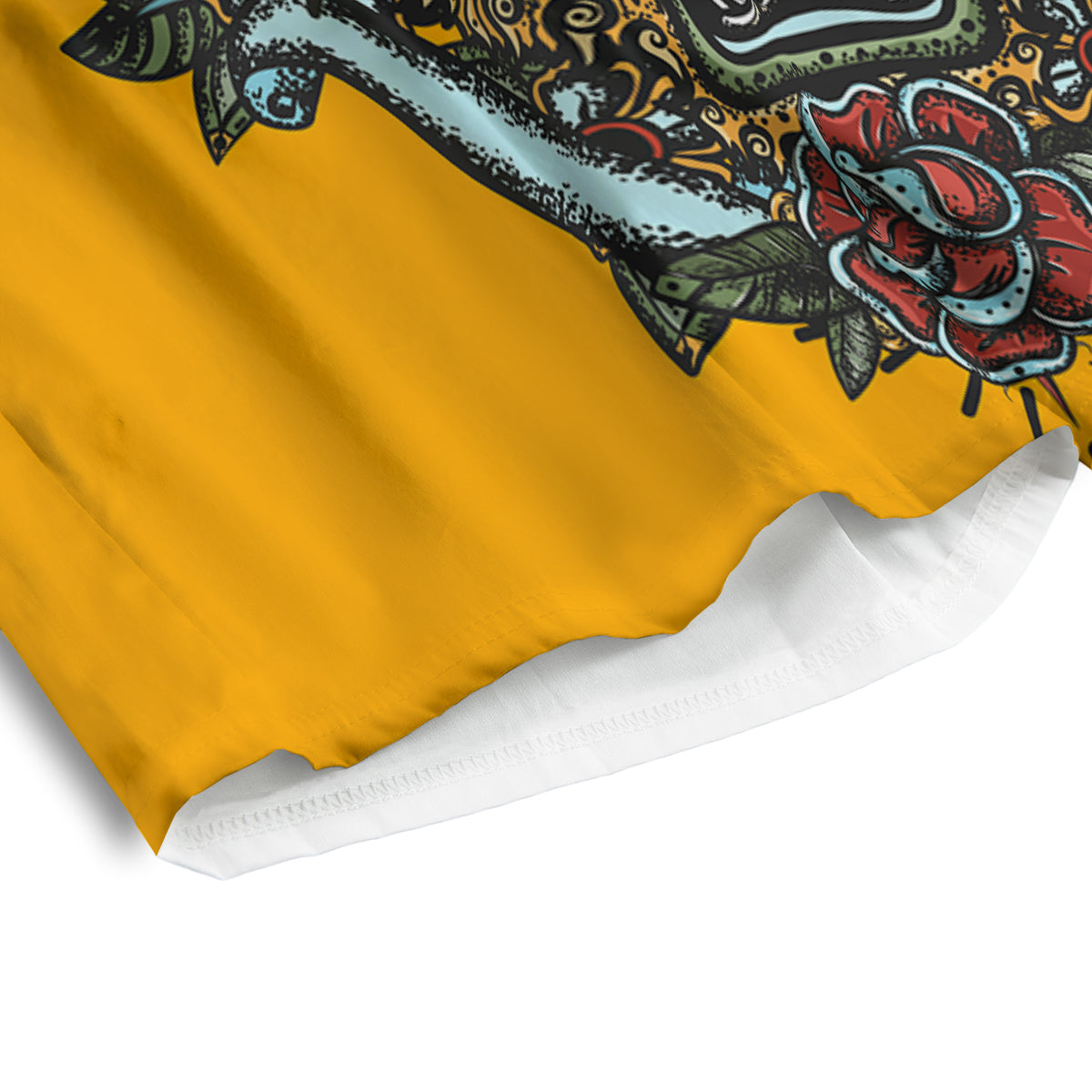 Tiger Head Tattoo Print Men's Athletic Shorts