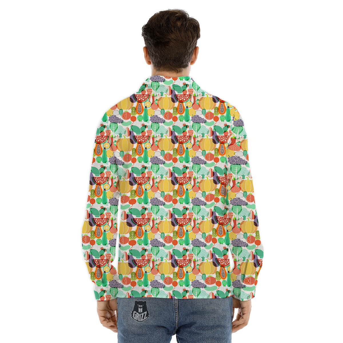 Tiger Head Tattoo Print Men's Dress Shirts-grizzshop