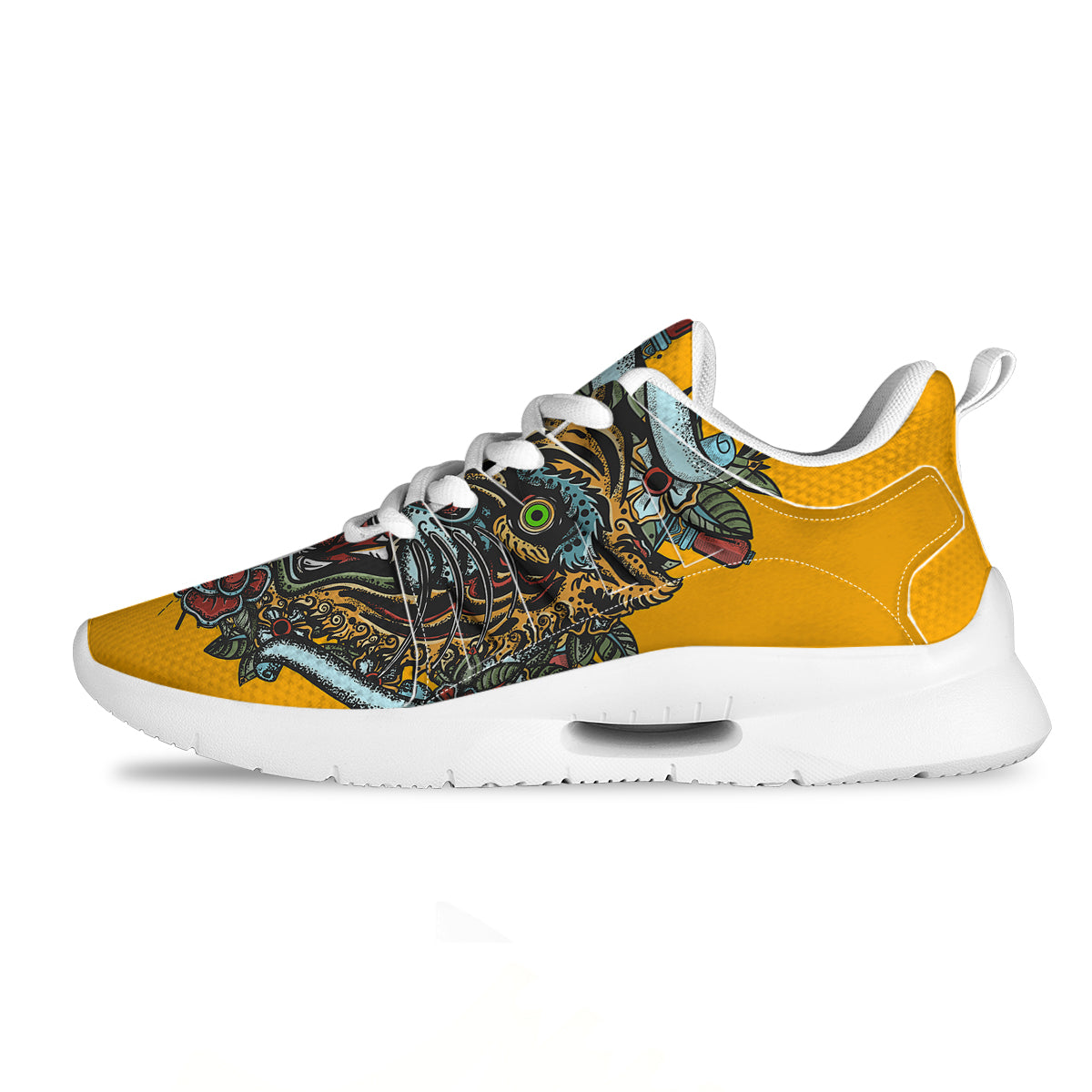 Tiger Head Tattoo Print Tennis Shoes-grizzshop
