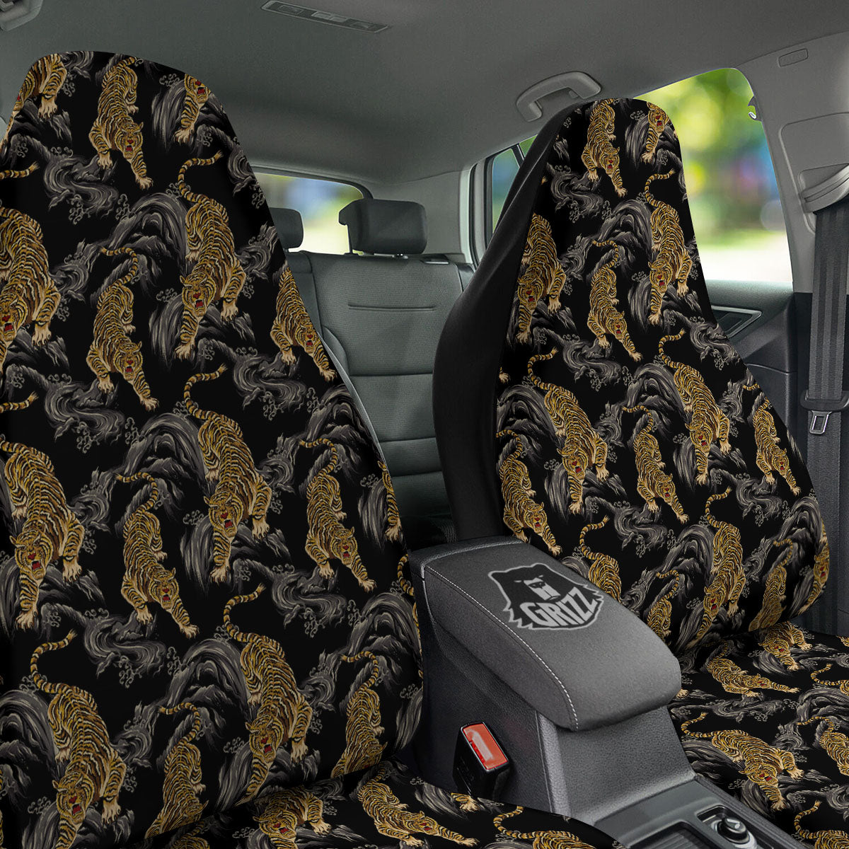 Tiger Japanese Print Pattern Car Seat Covers-grizzshop