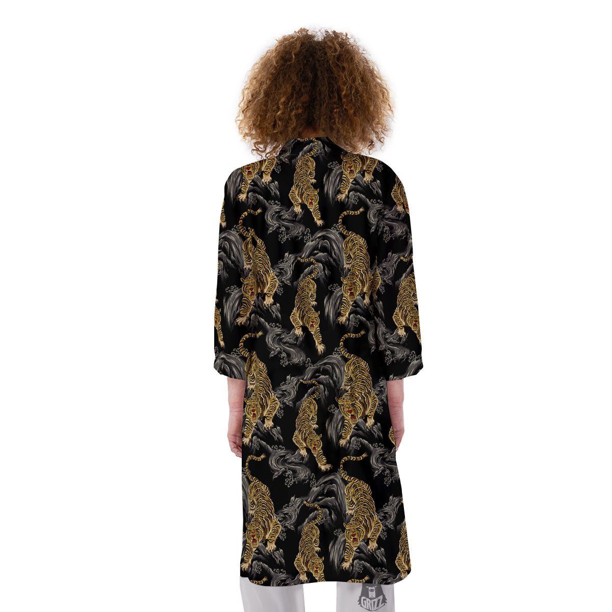 Tiger Japanese Print Pattern Kimono-grizzshop