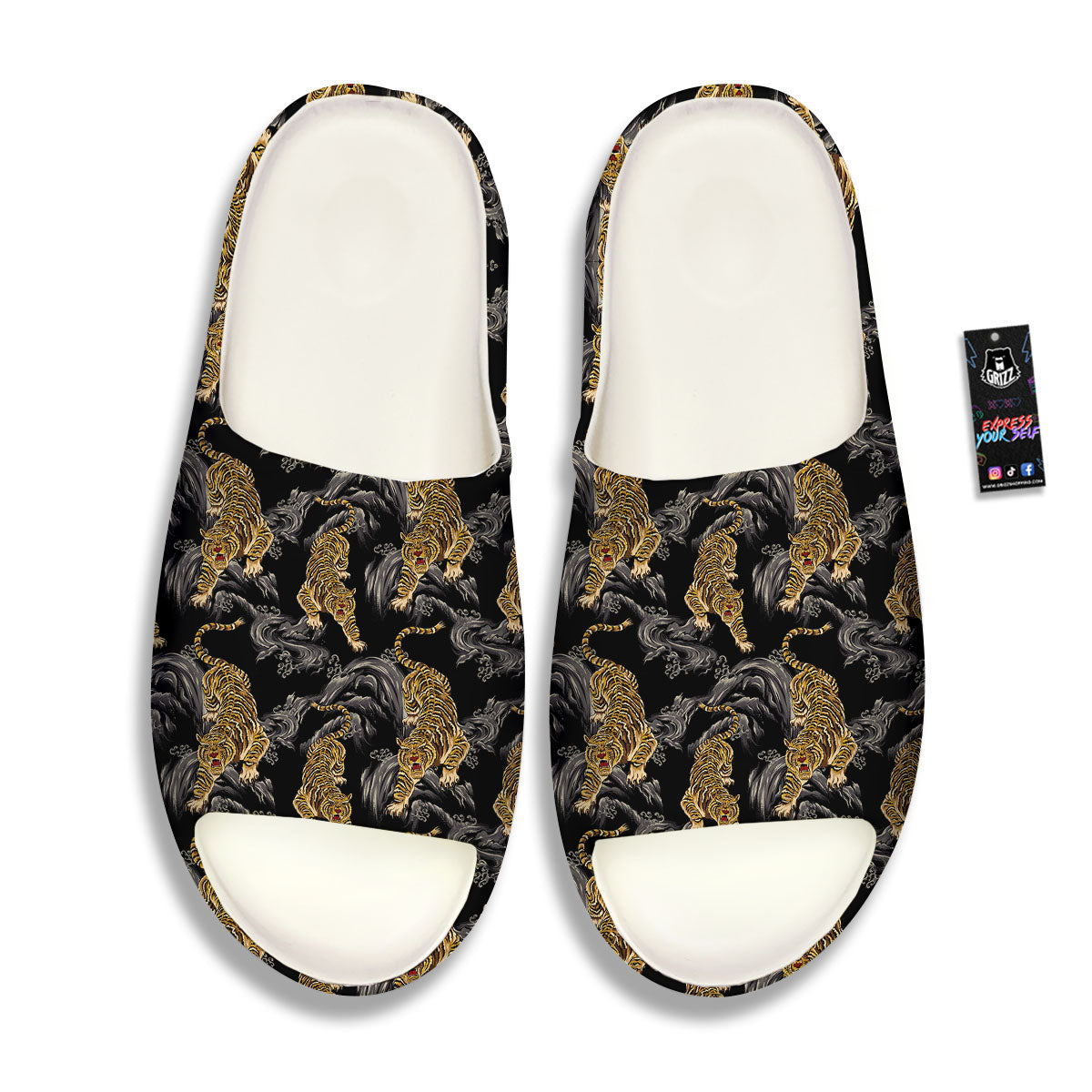 Tiger Japanese Print Pattern Sandals-grizzshop