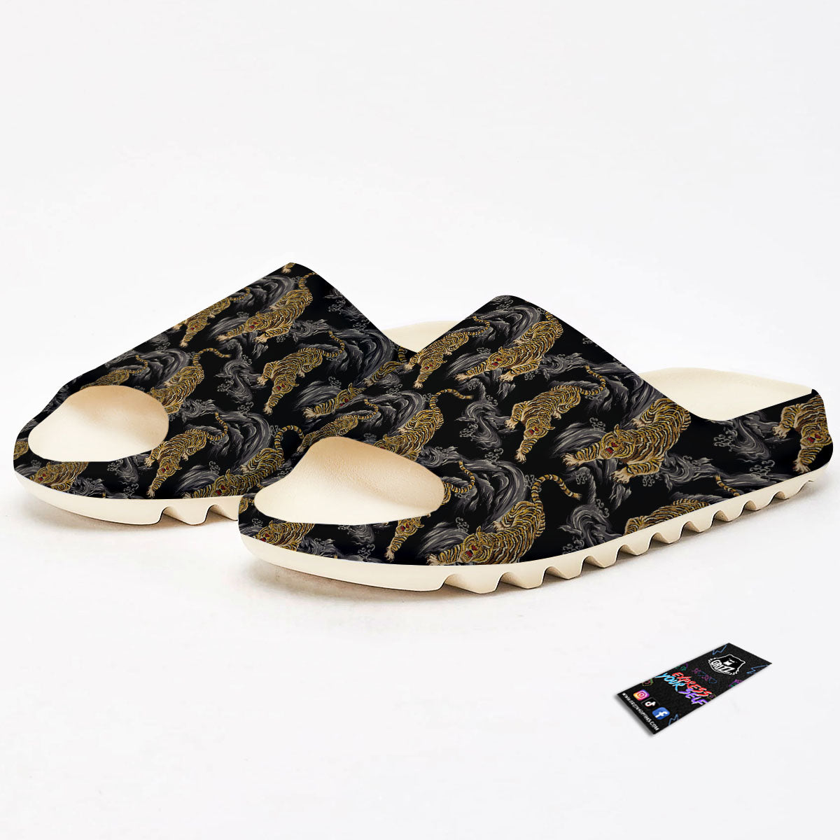 Tiger Japanese Print Pattern Sandals-grizzshop