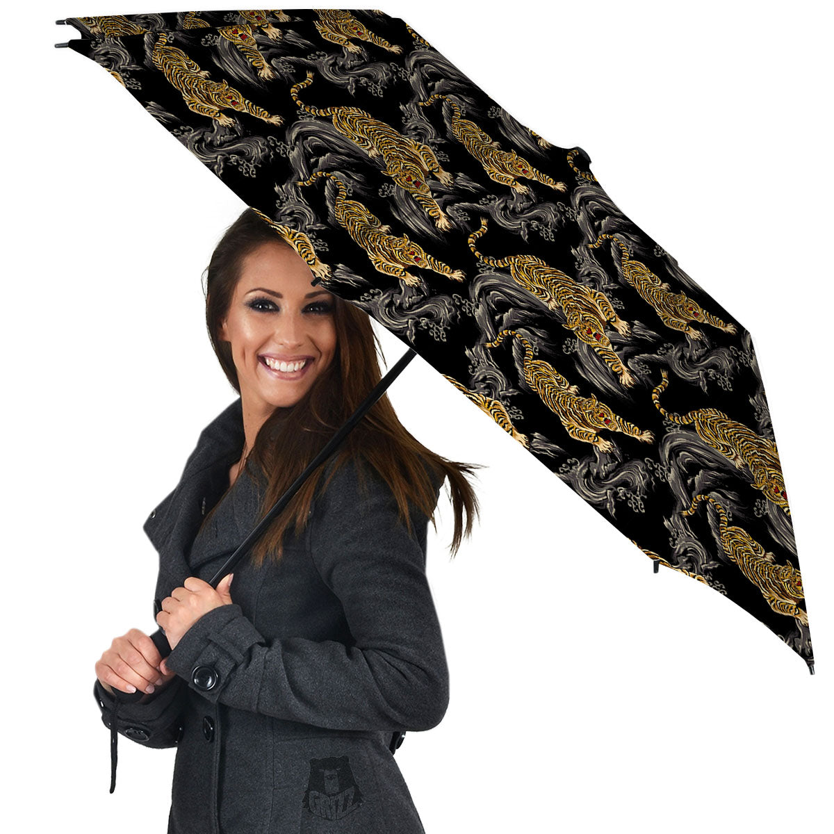 Tiger Japanese Print Pattern Umbrella-grizzshop