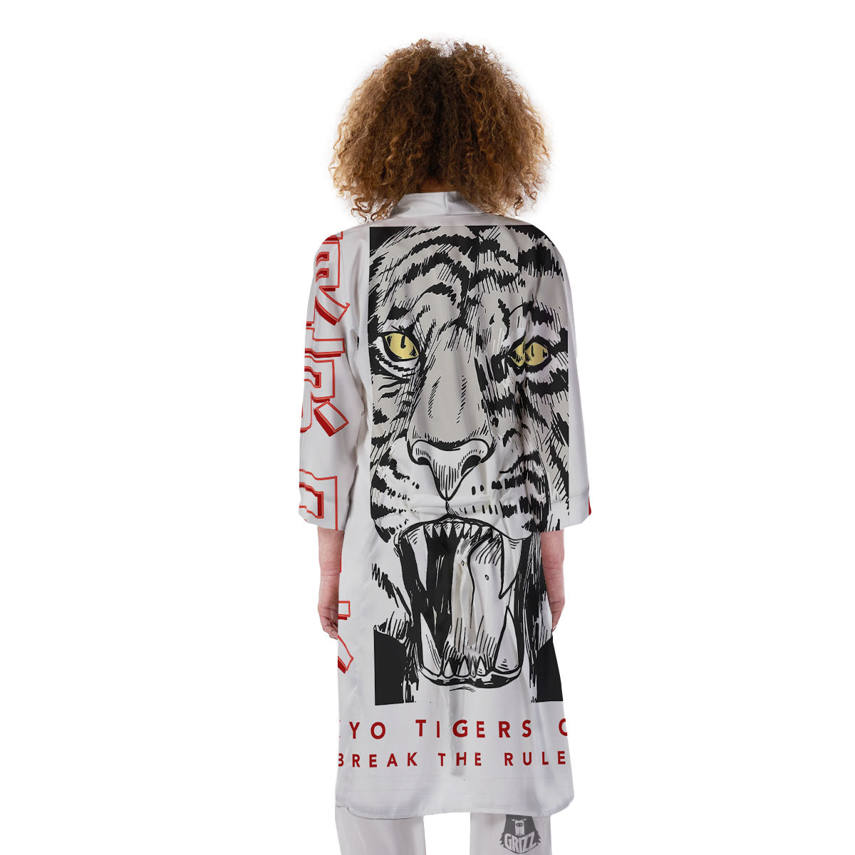 Tiger Japanese Style Print Kimono-grizzshop