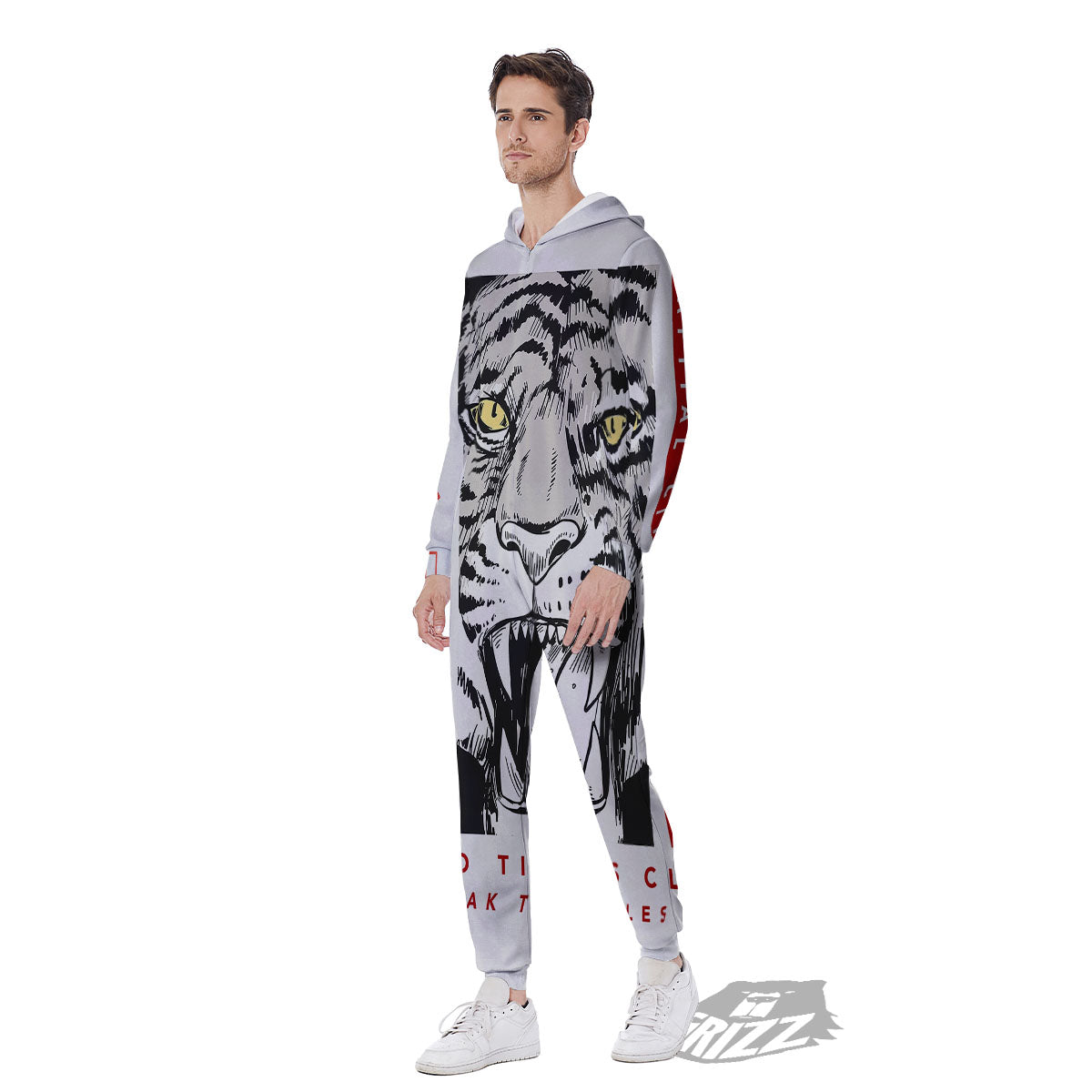 Tiger Japanese Style Print Men's Jumpsuit-grizzshop