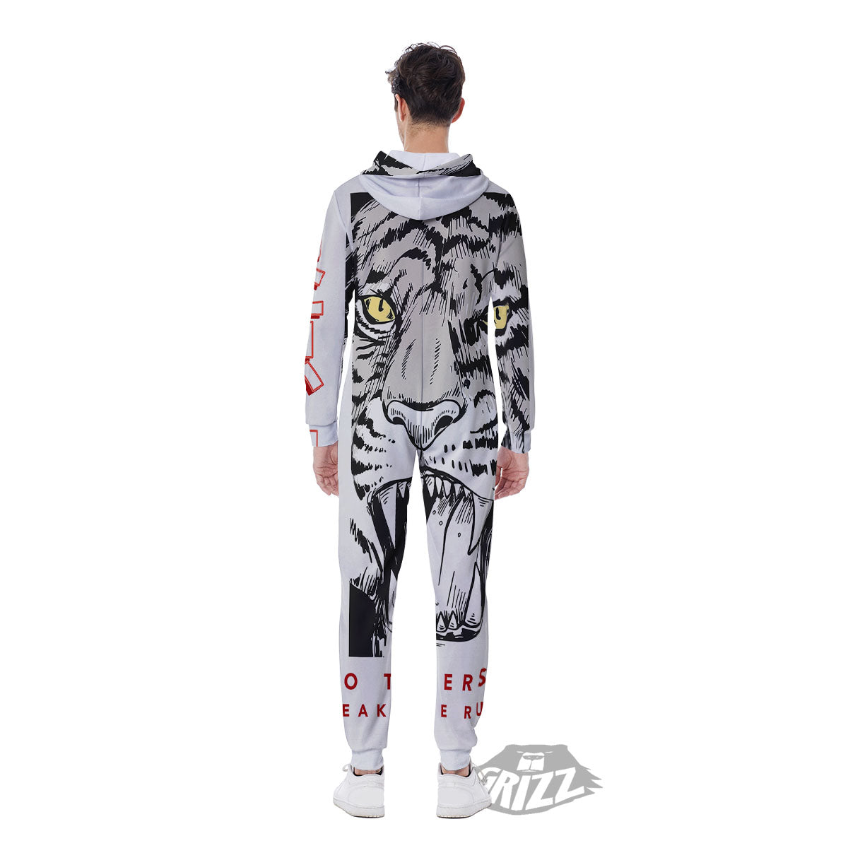 Tiger Japanese Style Print Men's Jumpsuit-grizzshop
