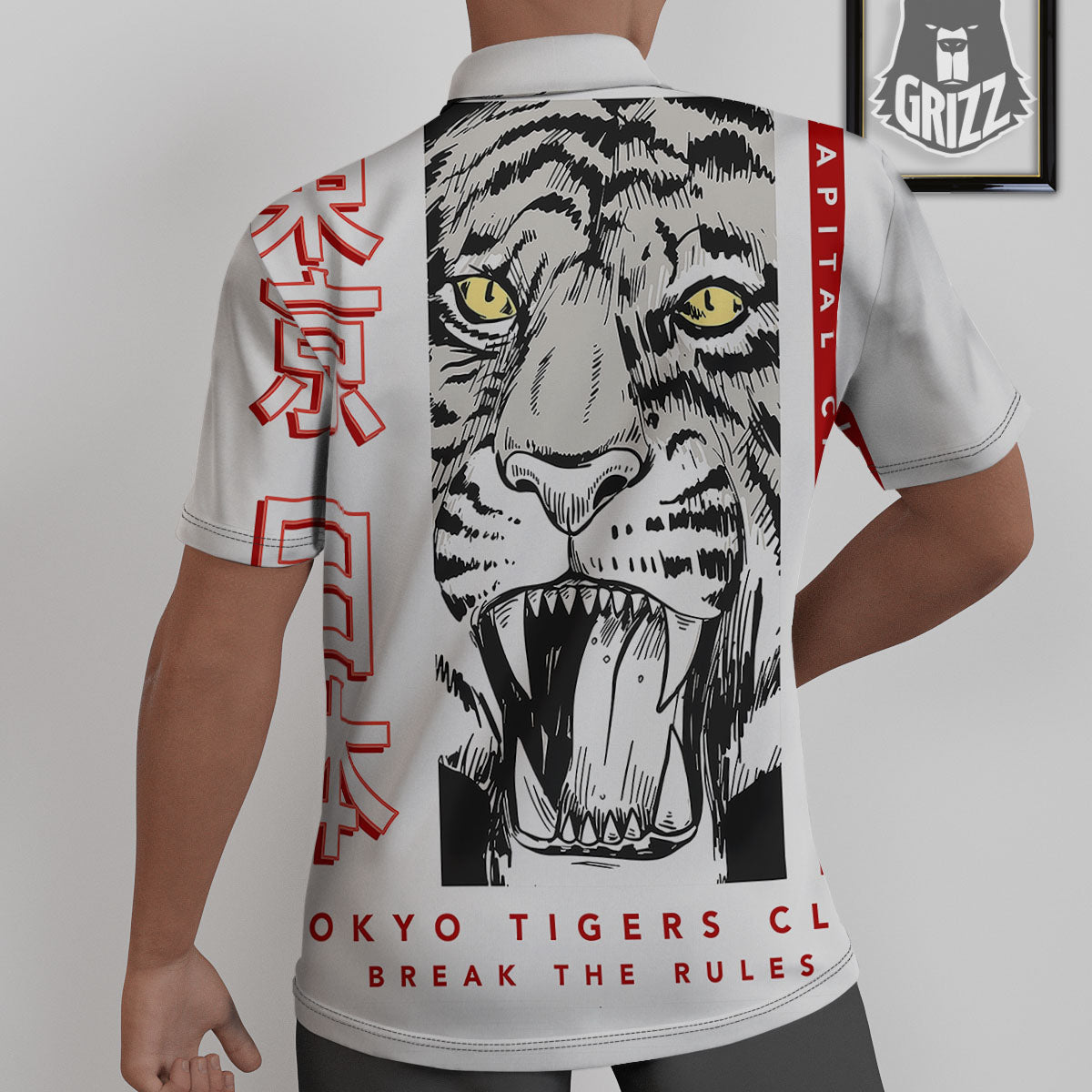 Tiger Japanese Style Print Untucked Shirts-grizzshop