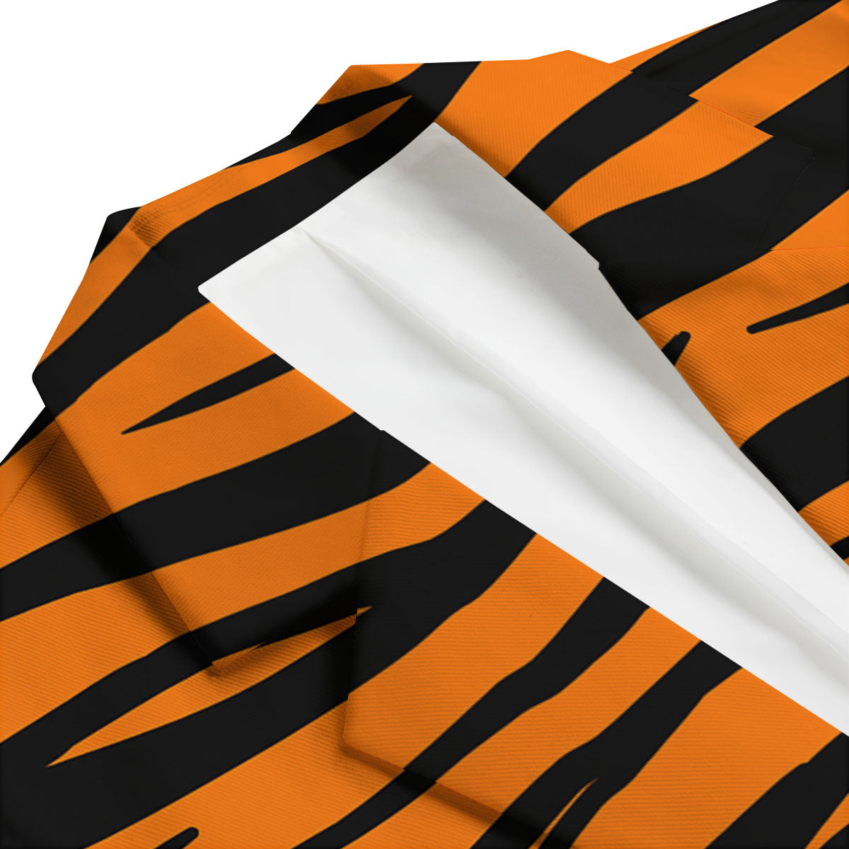 Tiger Stripe Black And Orange Print Men's Blazer-grizzshop