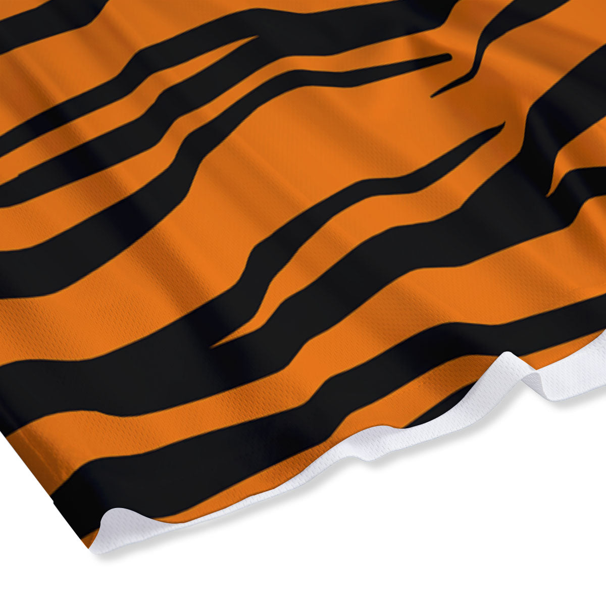 Tiger Stripe Black And Orange Print Mesh Shorts