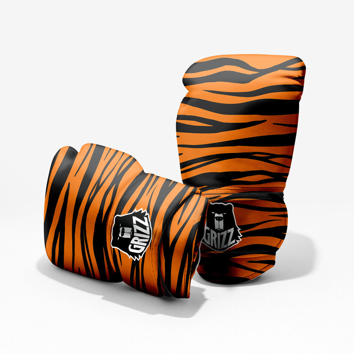 Tiger Stripe Black And Orange Print Pro Boxing Glove