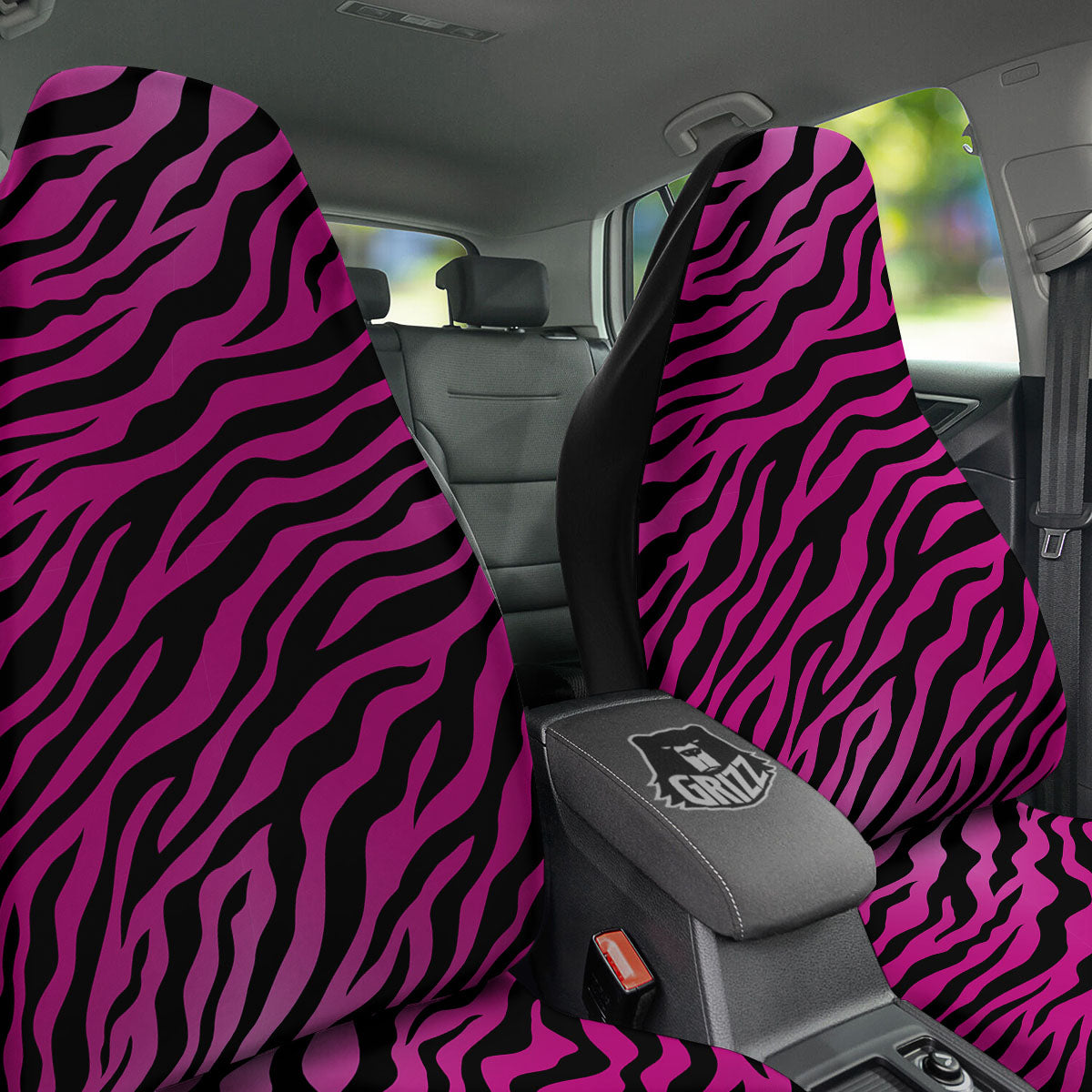 Tiger Stripe Black And Pink Print Car Seat Covers-grizzshop