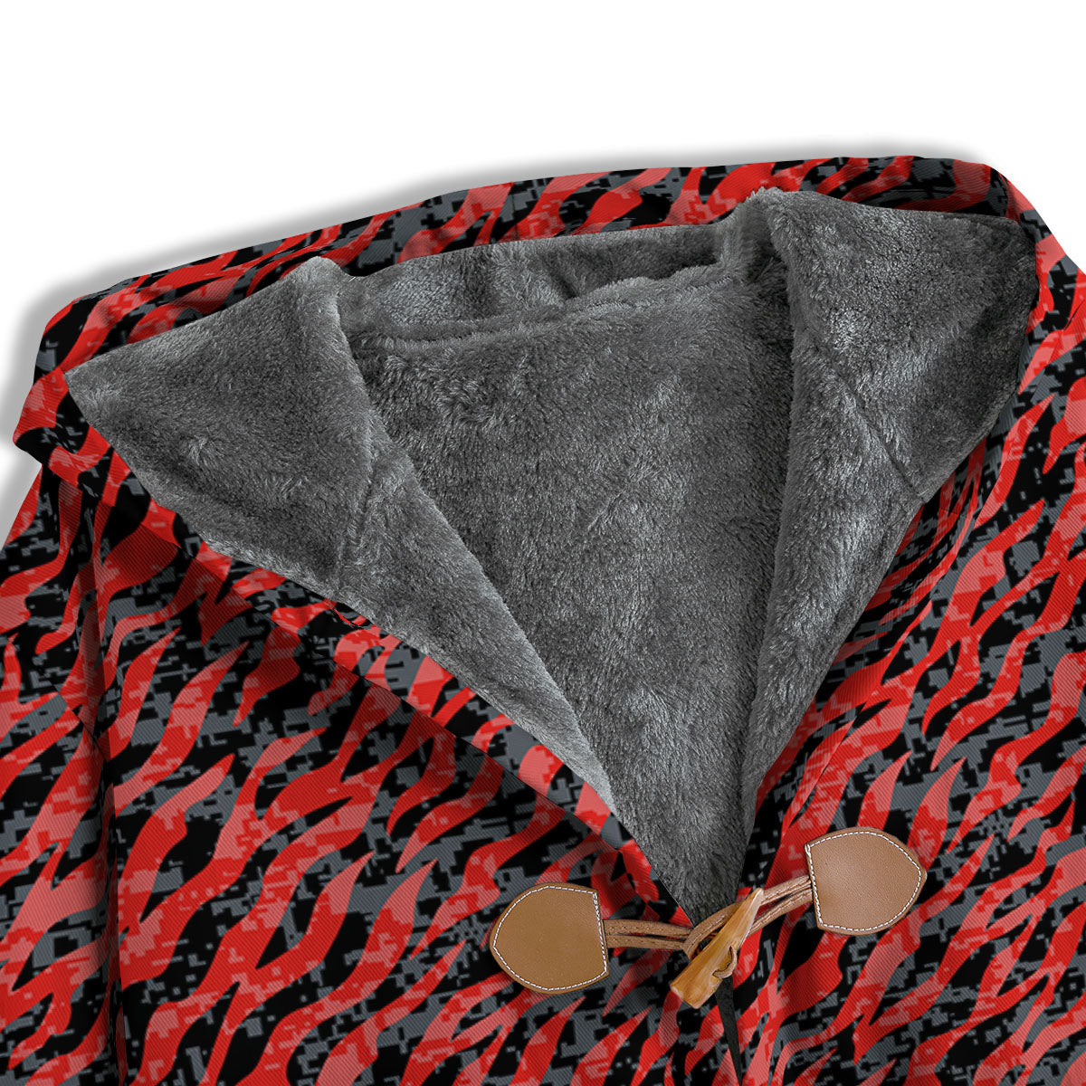 Tiger Stripe Camo Red And Black Print Men's Windbreaker Jacket-grizzshop