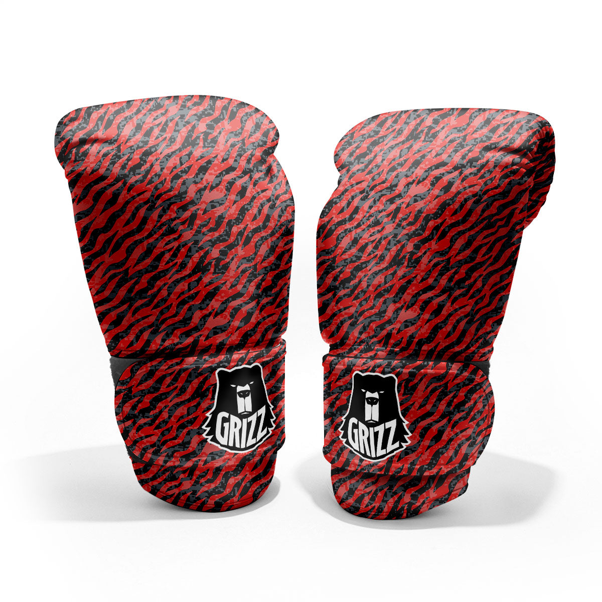 Tiger Stripe Camo Red And Black Print Pro Boxing Glove
