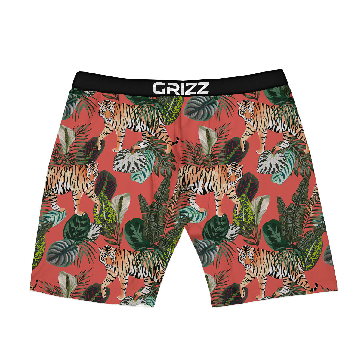 Tiger Tropical Print Pattern Boxer Briefs-grizzshop