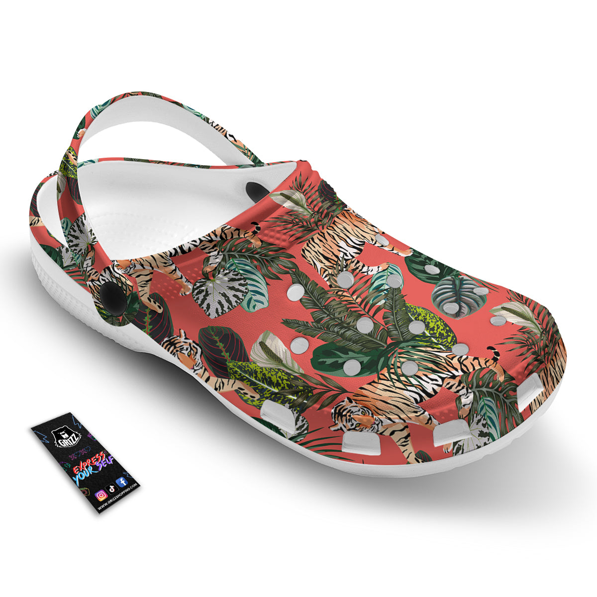 Tiger Tropical Print Pattern Clog-grizzshop