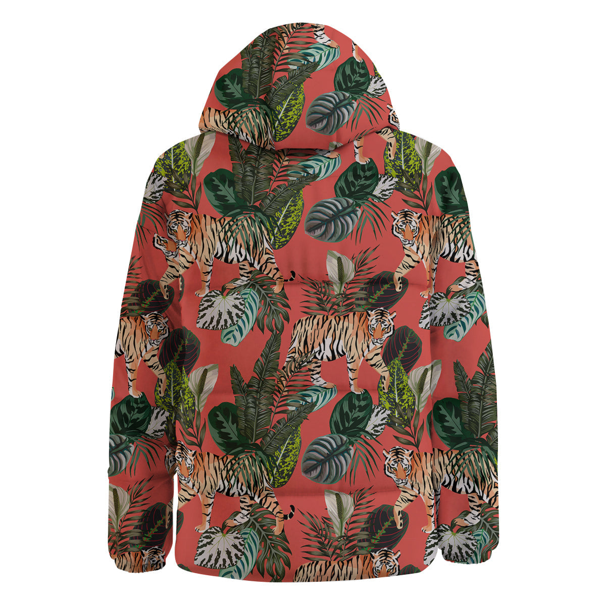 Tiger Tropical Print Pattern Down Jacket-grizzshop