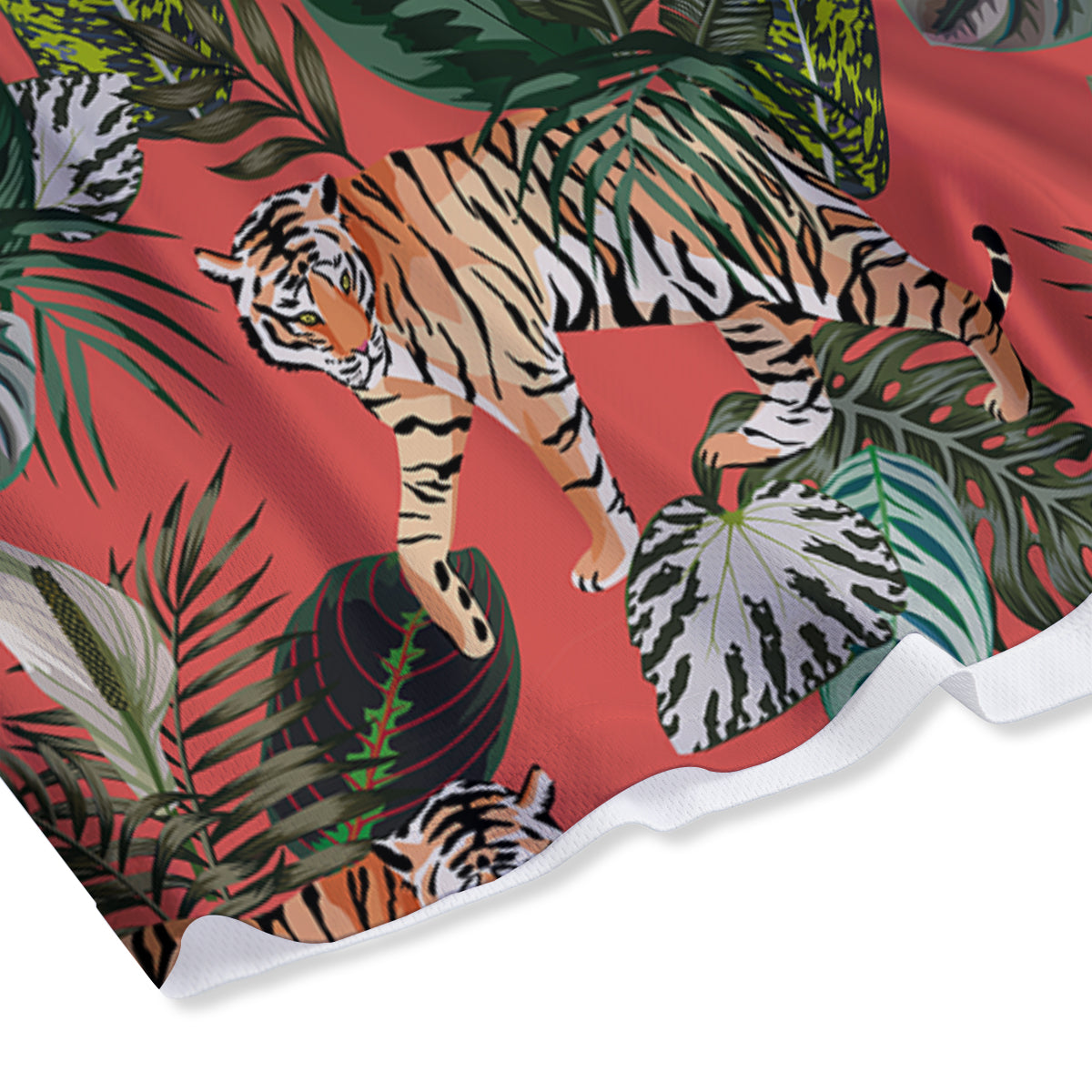 Tiger Tropical Print Pattern Mesh Shorts