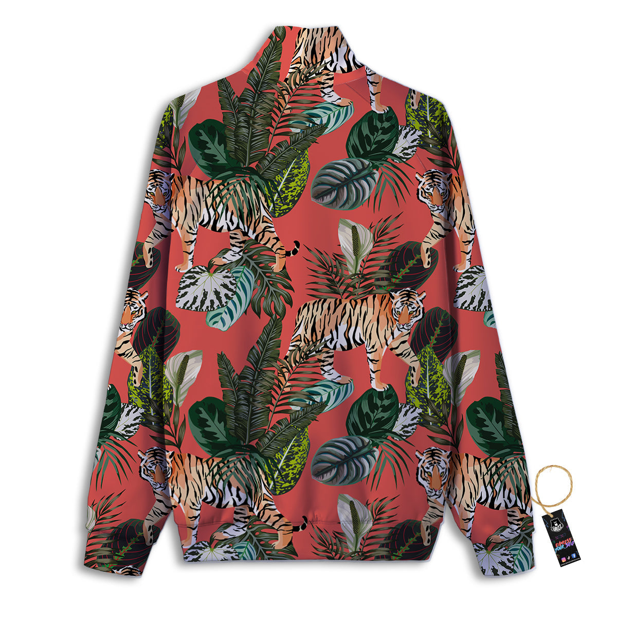 Tiger Tropical Print Pattern Track Jacket-grizzshop