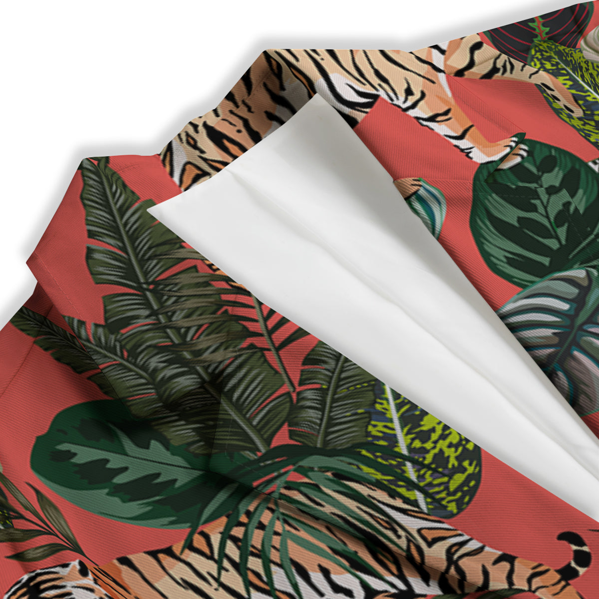 Tiger Tropical Print Pattern Women's Blazer-grizzshop