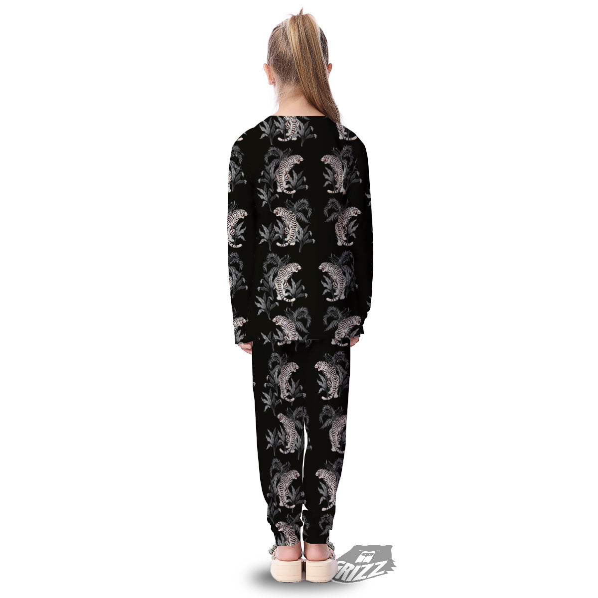 Tiger Tropical Vintage Print Pattern Kid's Pajamas-grizzshop
