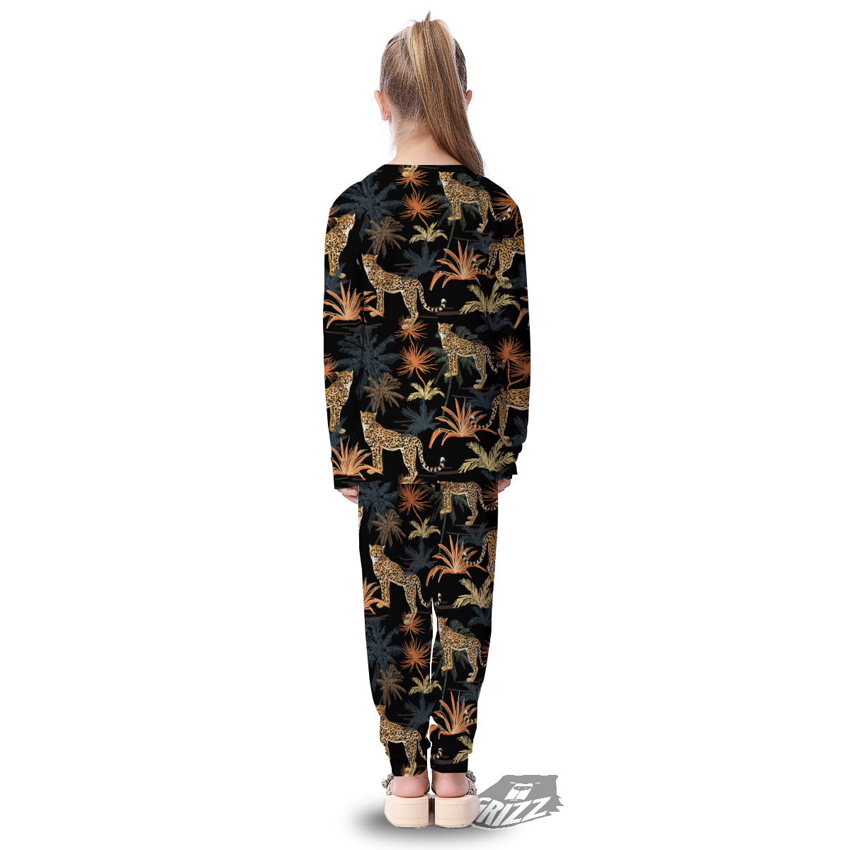 Tiger Watercolor Print Pattern Kid's Pajamas-grizzshop
