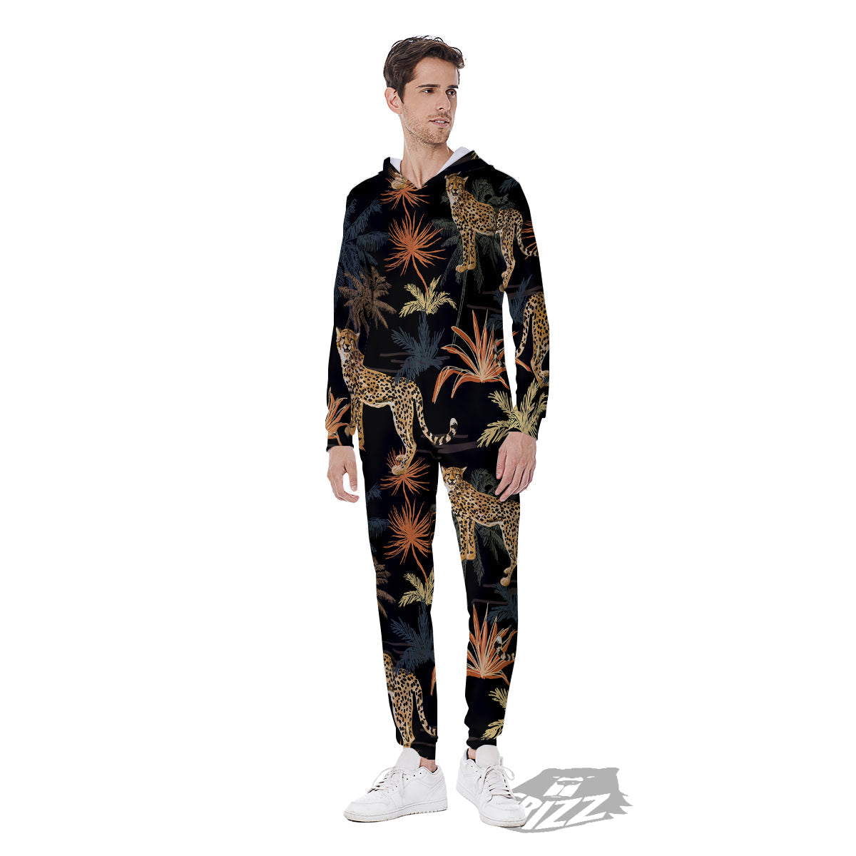 Tiger Watercolor Print Pattern Men's Jumpsuit-grizzshop