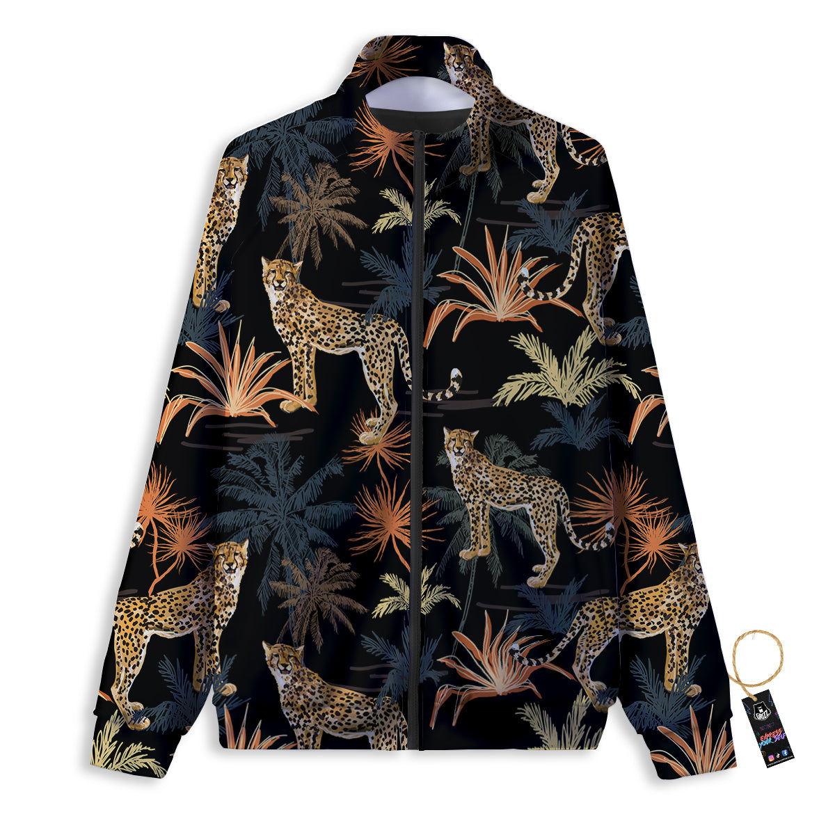 Tiger Watercolor Print Pattern Track Jacket-grizzshop