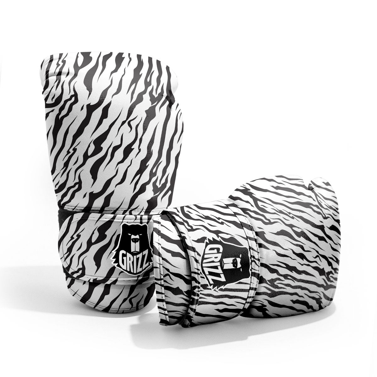 Tiger White And Black Print Pattern Pro Boxing Glove