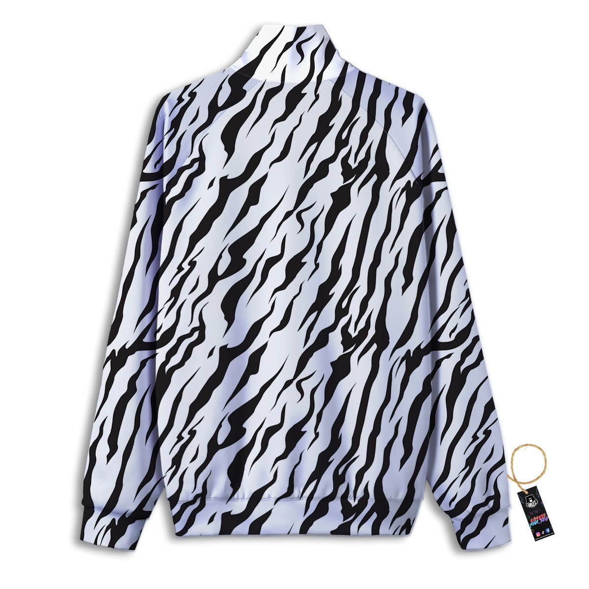 Tiger White And Black Print Pattern Track Jacket-grizzshop