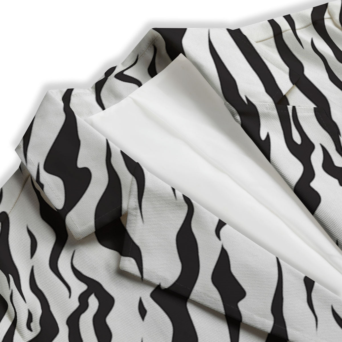 Tiger White And Black Print Pattern Women's Blazer-grizzshop