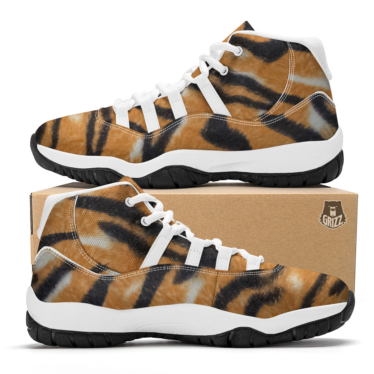 Tiger White Bball Shoes-grizzshop