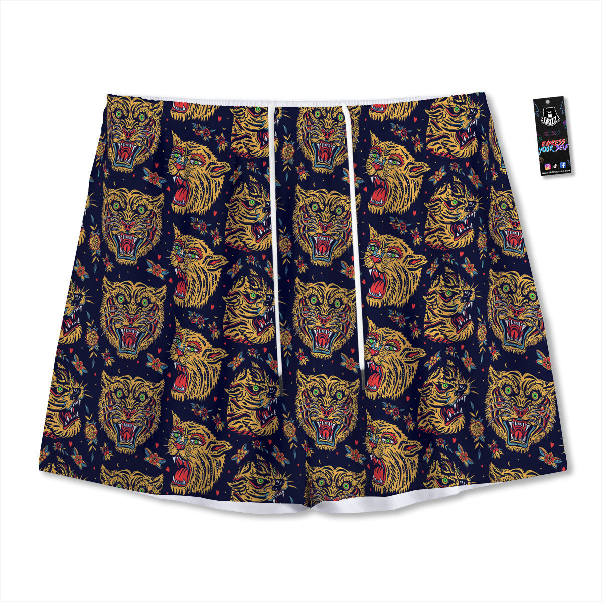 UFO Galaxy Print Pattern Mesh Shorts