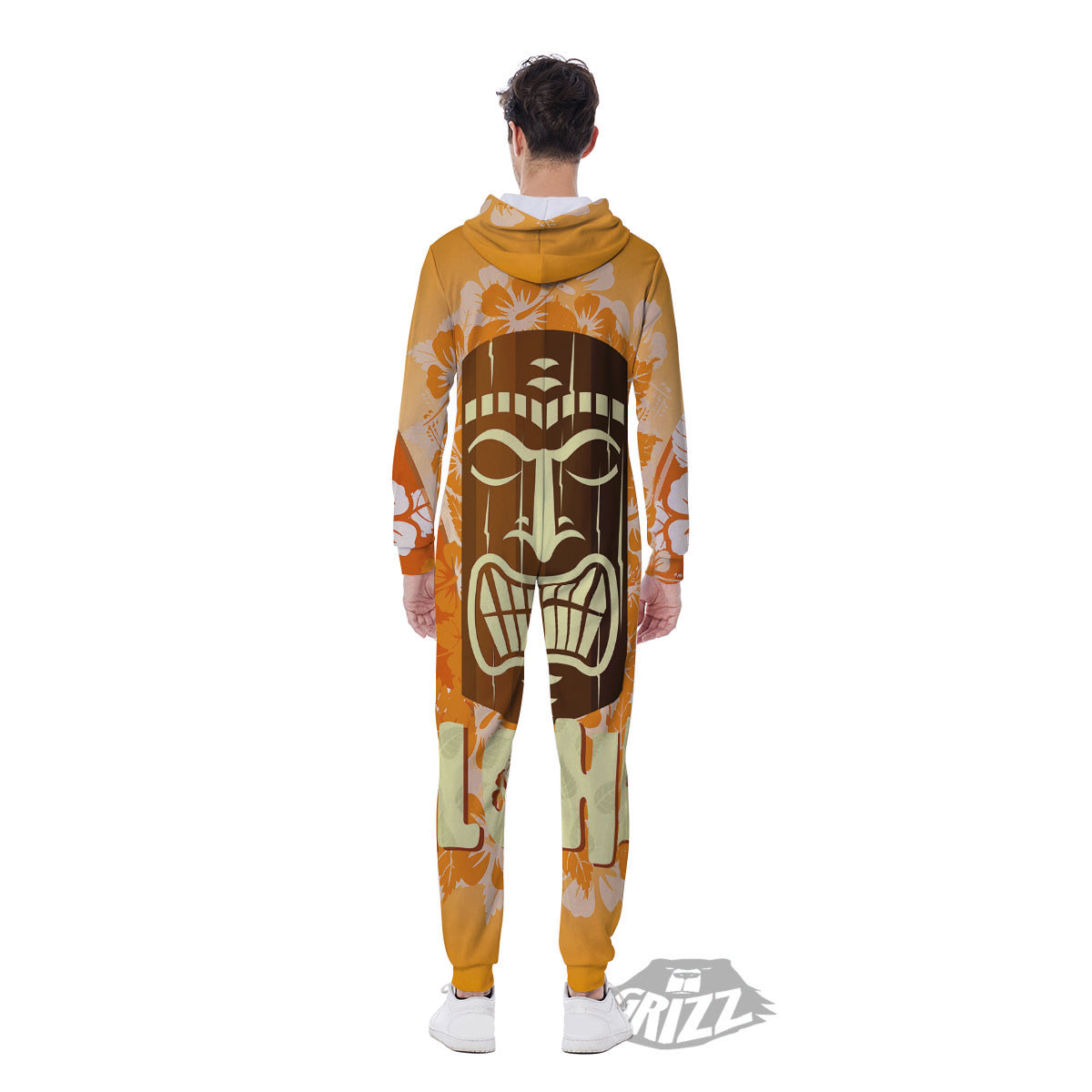 Tiki Aloha Print Men's Jumpsuit-grizzshop
