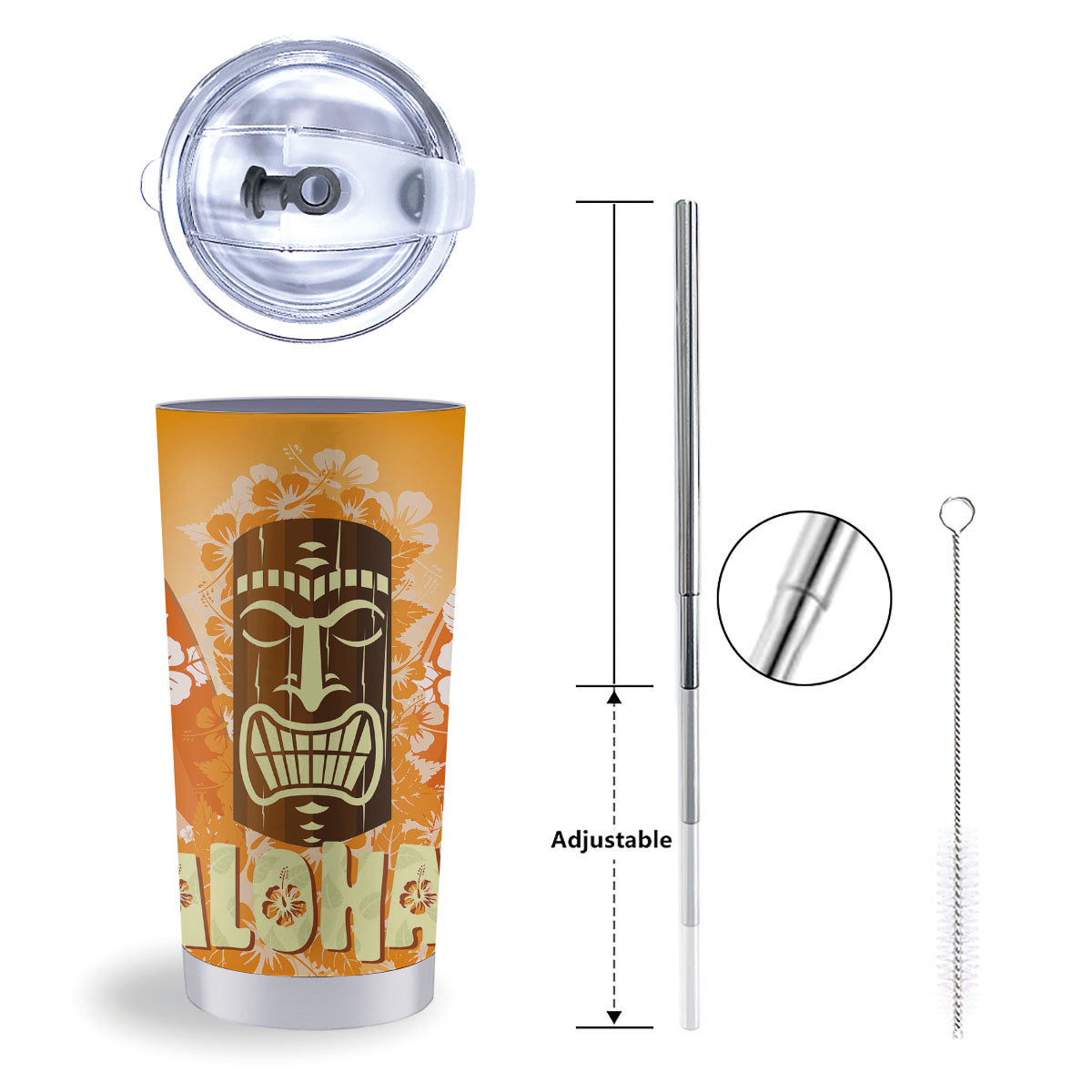 Tiki Aloha Print Tumbler-grizzshop