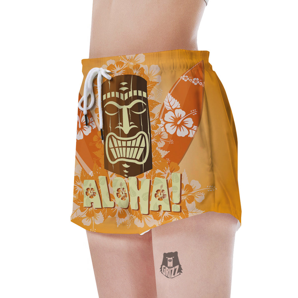 Tiki Aloha Print Women's Shorts-grizzshop