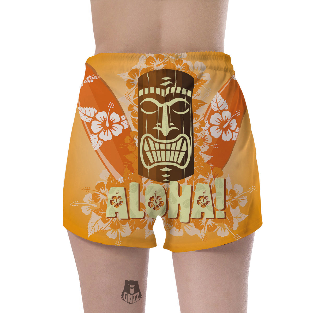 Tiki Aloha Print Women's Shorts-grizzshop