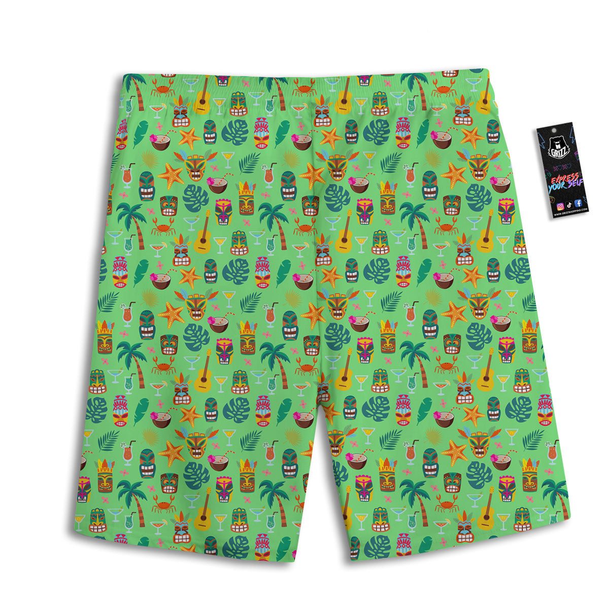 Tiki Colorful Print Pattern Men's Athletic Shorts
