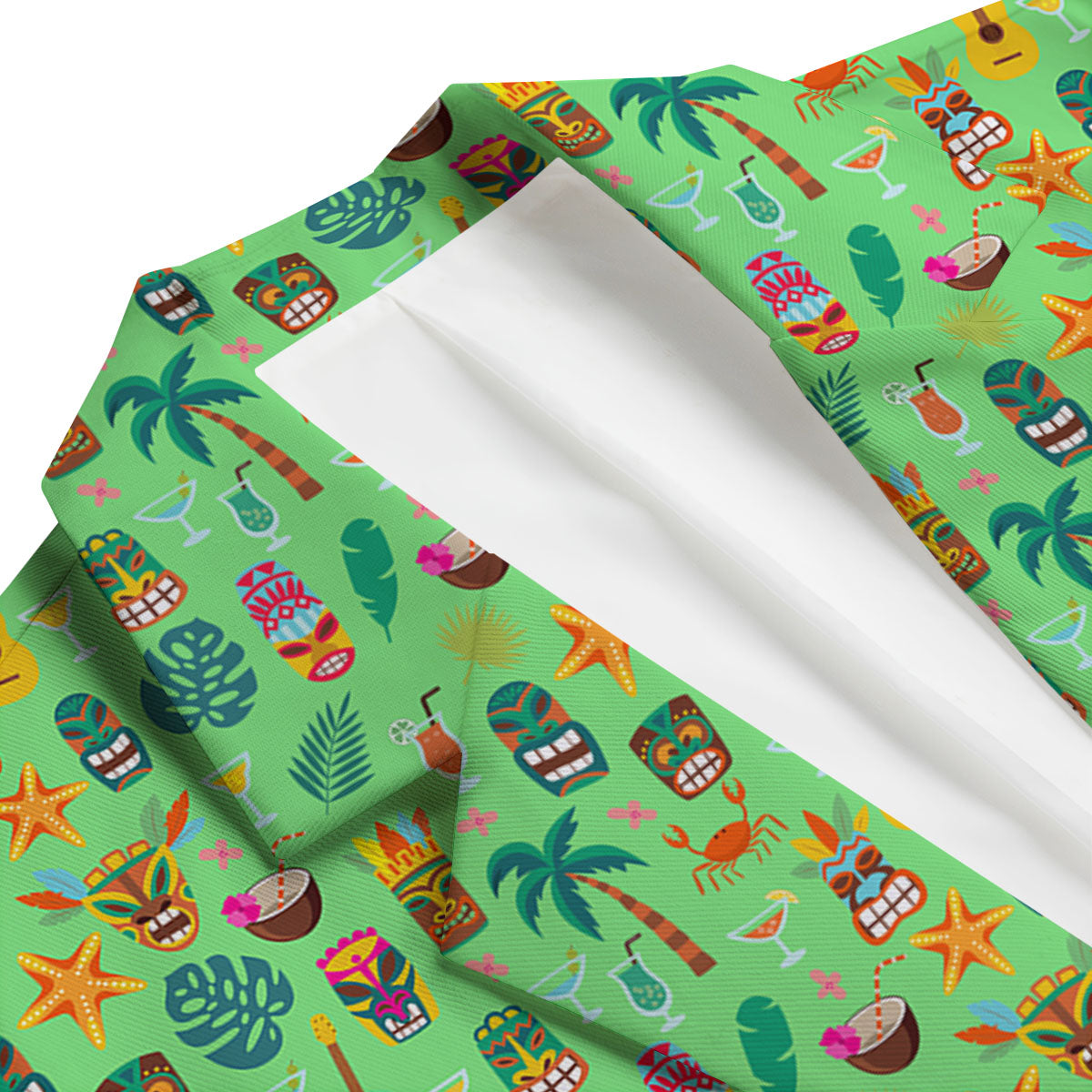 Tiki Colorful Print Pattern Men's Blazer-grizzshop