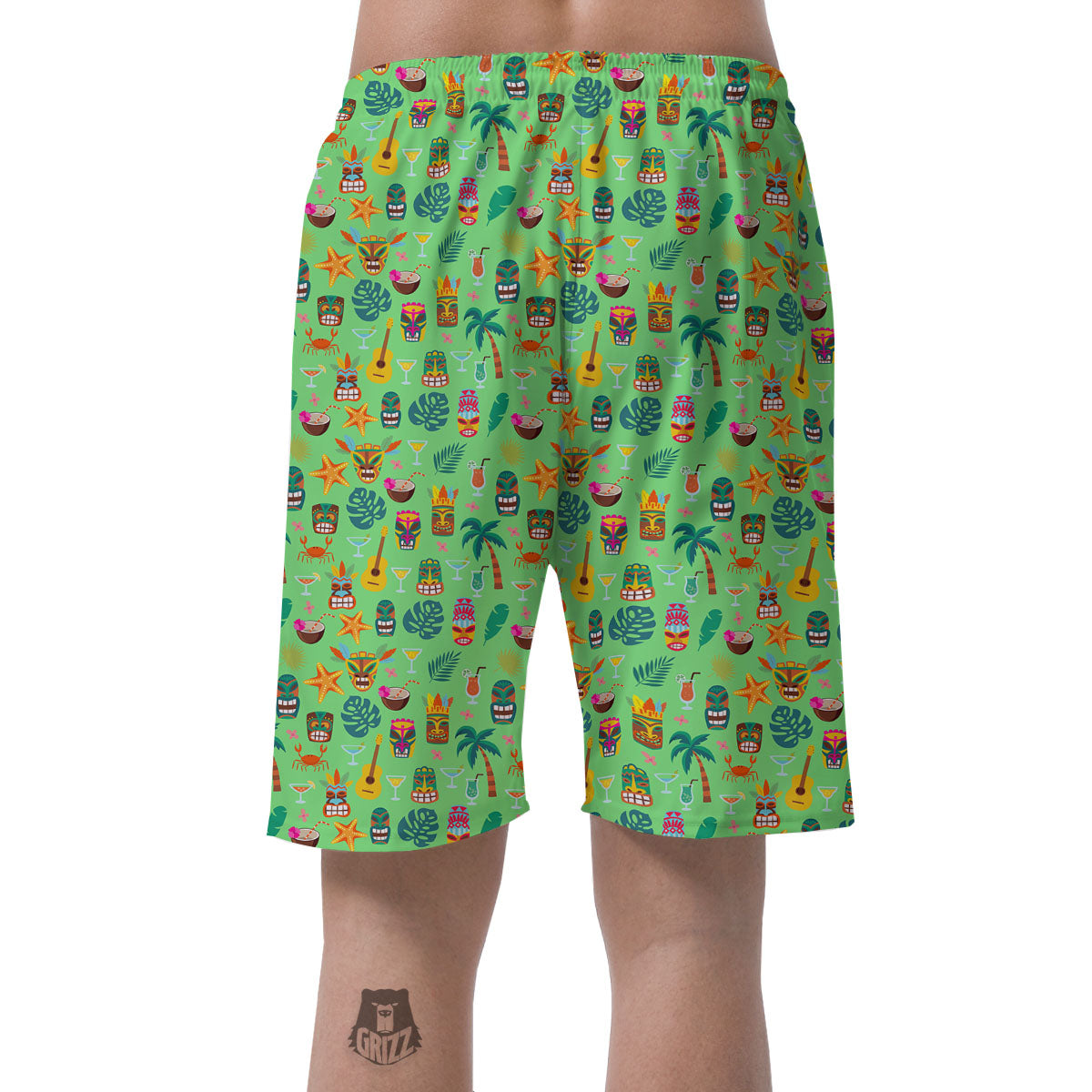 Tiki Colorful Print Pattern Men's Shorts-grizzshop