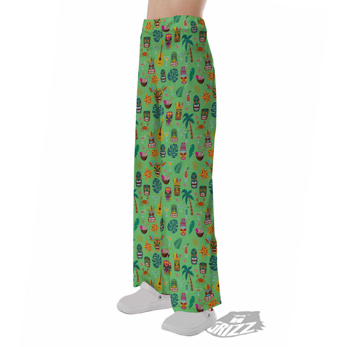 Tiki Colorful Print Pattern Pajama Pants-grizzshop
