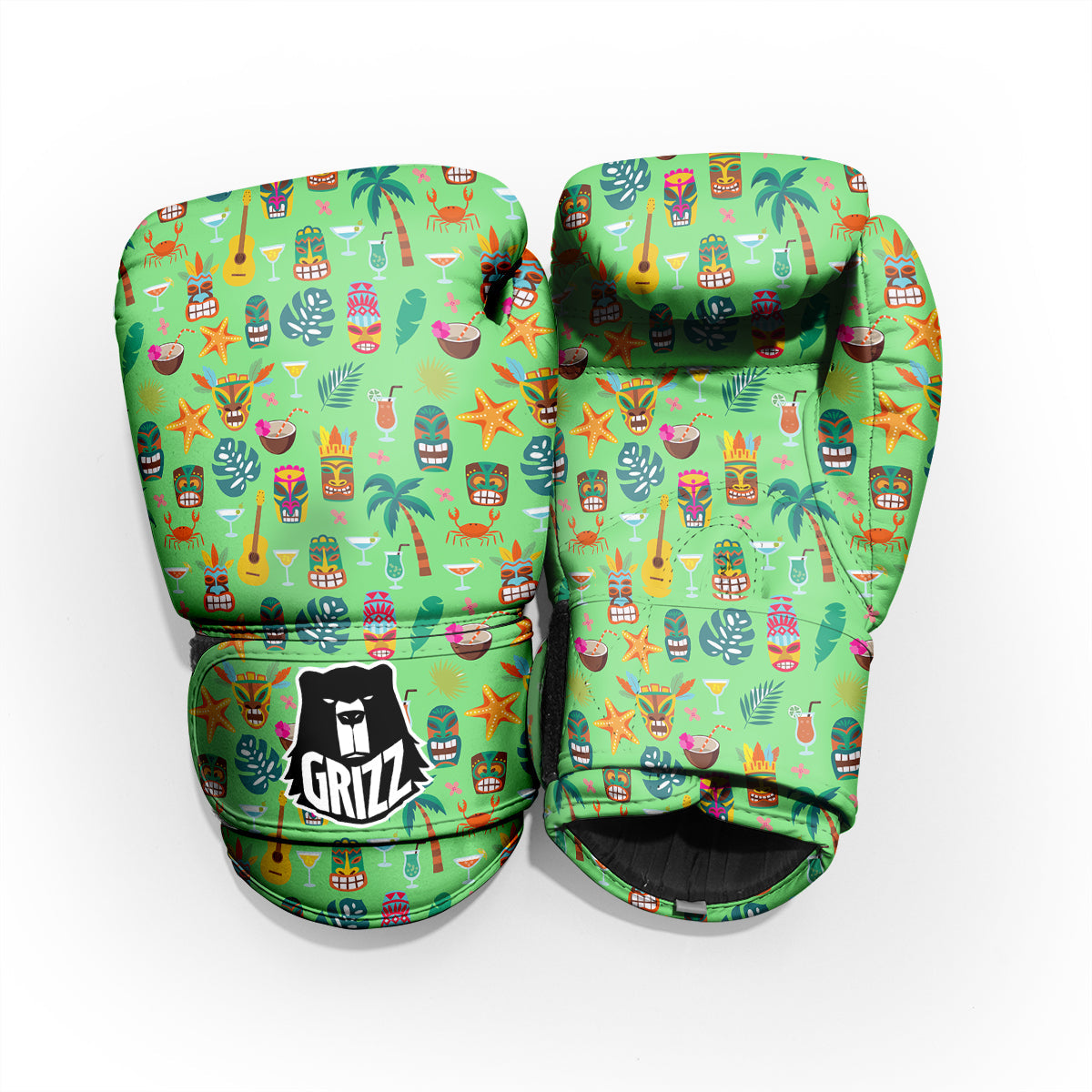 Tiki Colorful Print Pattern Pro Boxing Glove