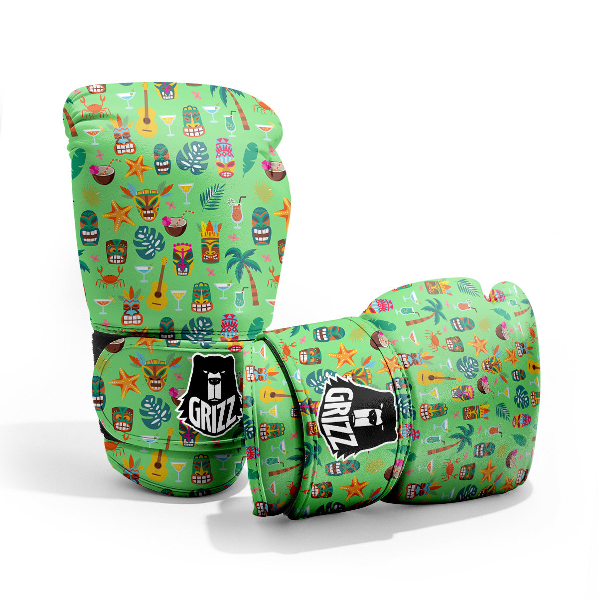 Tiki Colorful Print Pattern Pro Boxing Glove