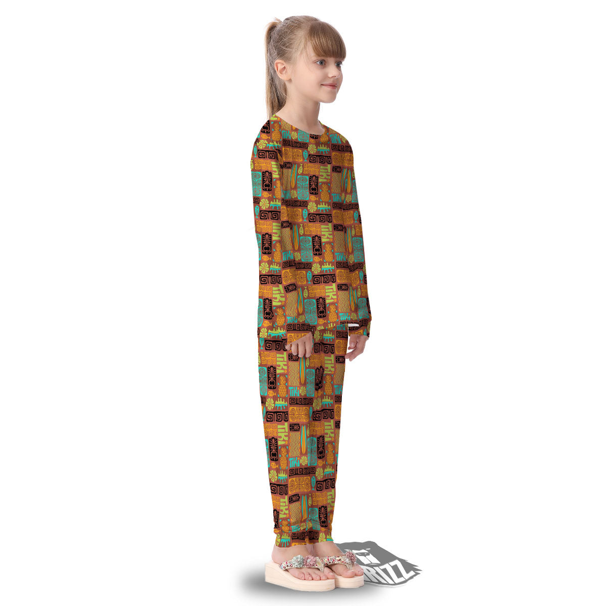 Tiki Ethnic Print Pattern Kid's Pajamas-grizzshop