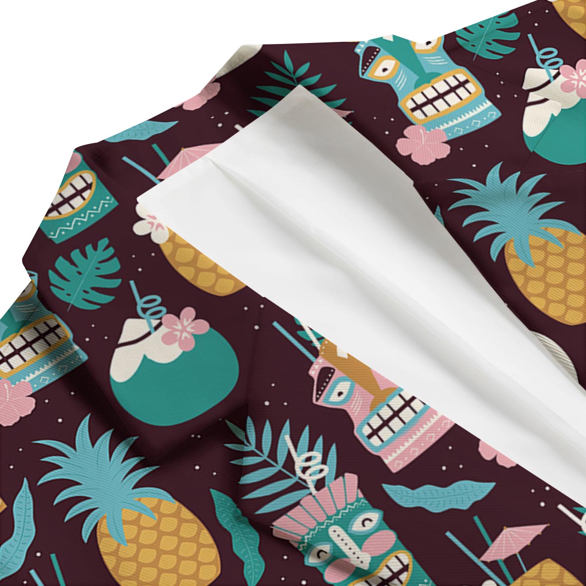 Tiki Fruit Pattern Print Men's Blazer-grizzshop