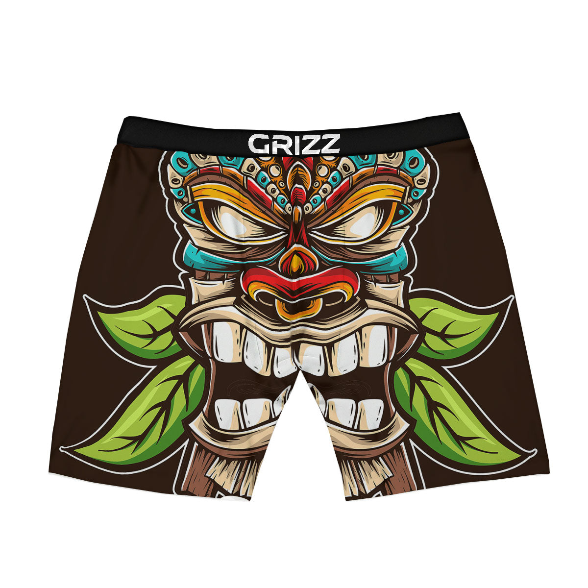 Tiki Hawaiian Print Boxer Briefs-grizzshop