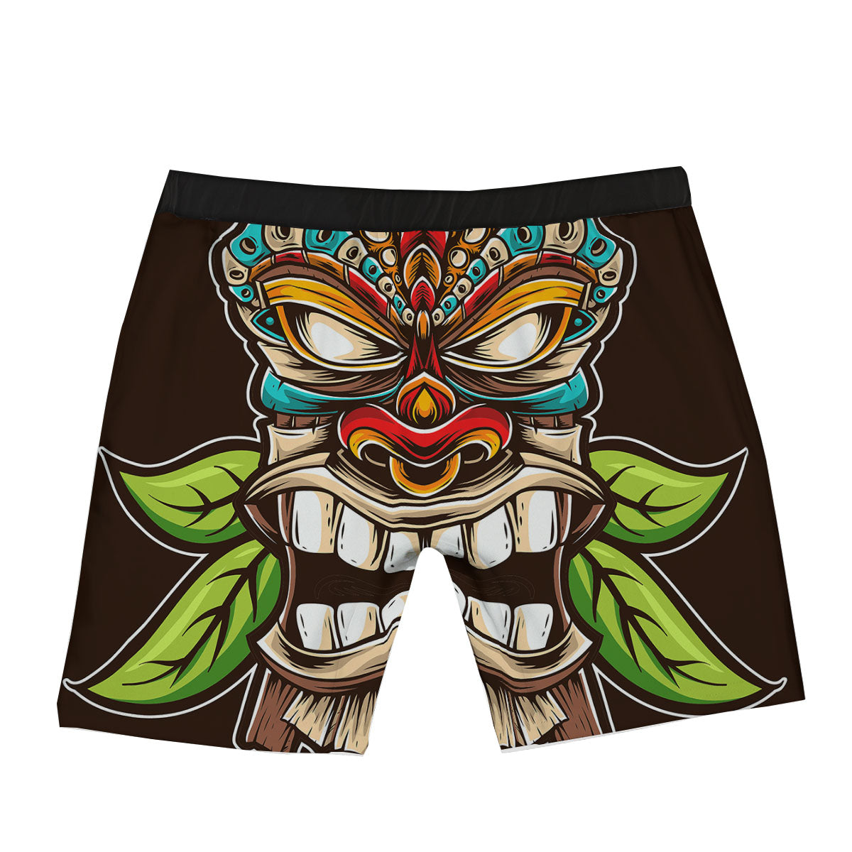Tiki Hawaiian Print Boxer Briefs-grizzshop