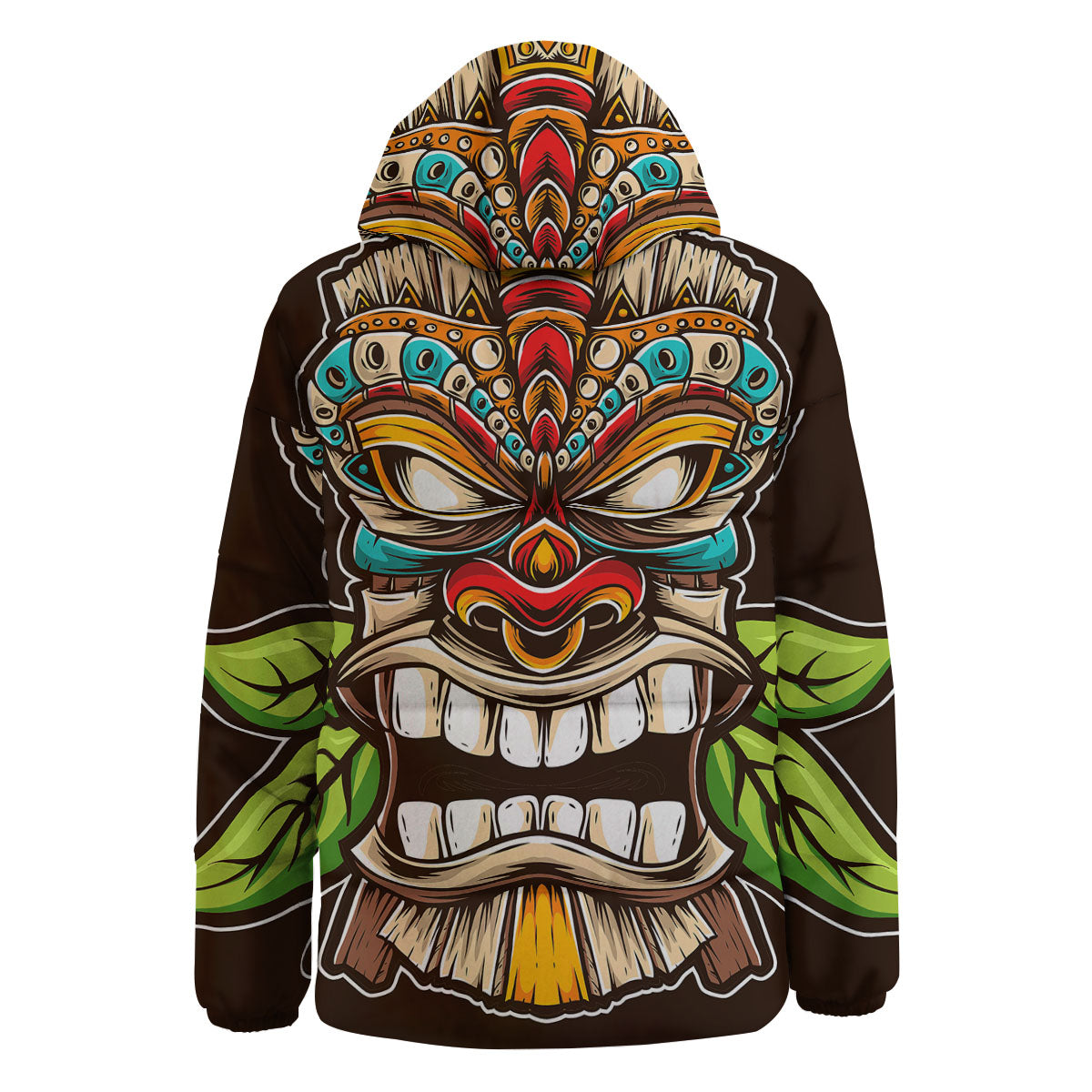 Tiki Hawaiian Print Down Jacket-grizzshop